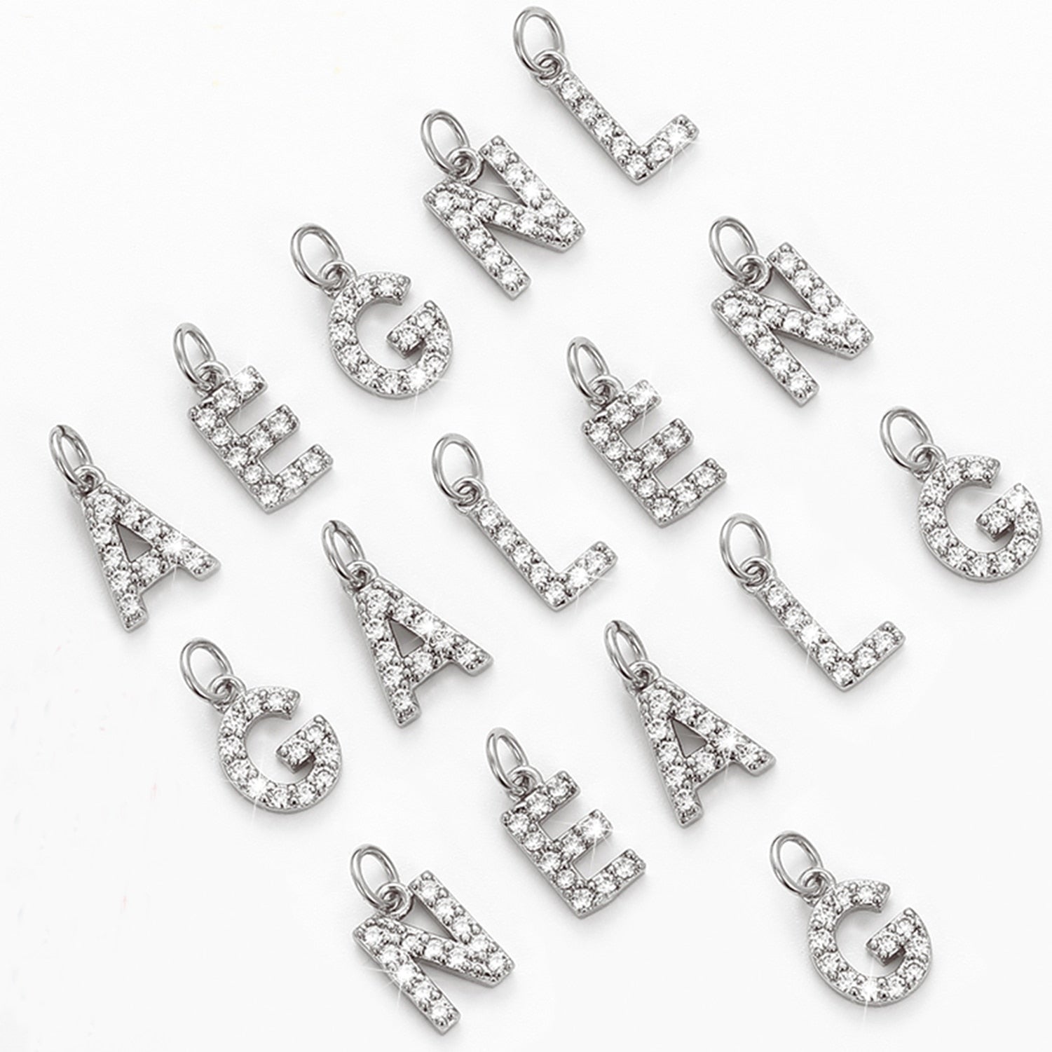 S925 Moissanite Diamond Letter Pendant