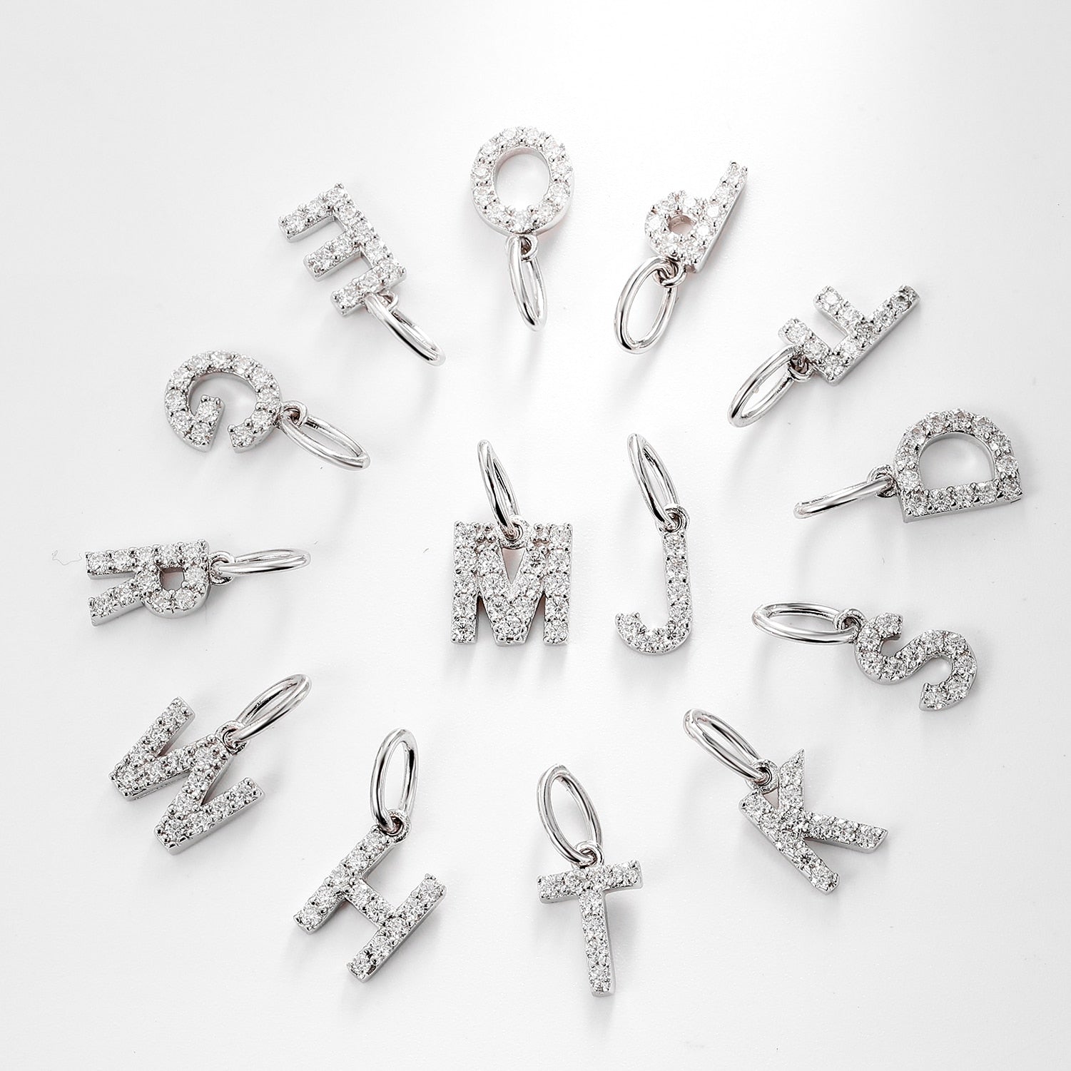 S925 Moissanite Diamond Letter Pendant