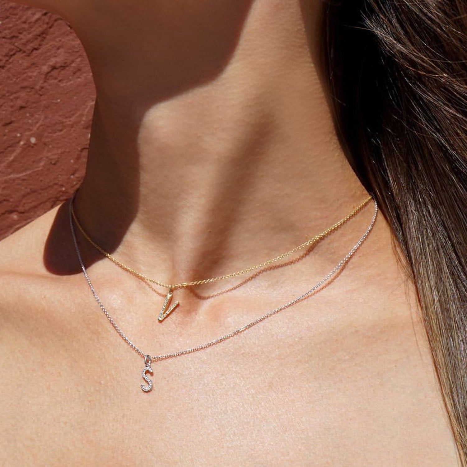 S925 Moissanite Diamond Letter Pendant