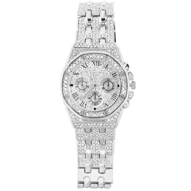 Iced Out Bling Women Men Watches With Bracelet