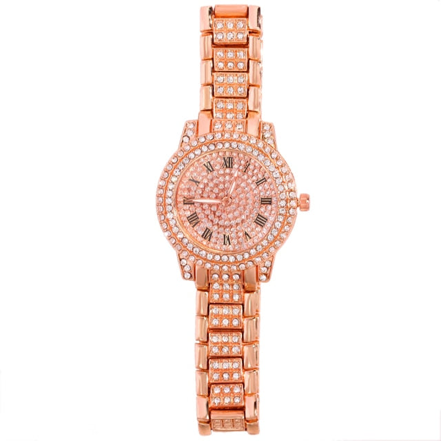Iced Out Bling Women Men Watches With Bracelet