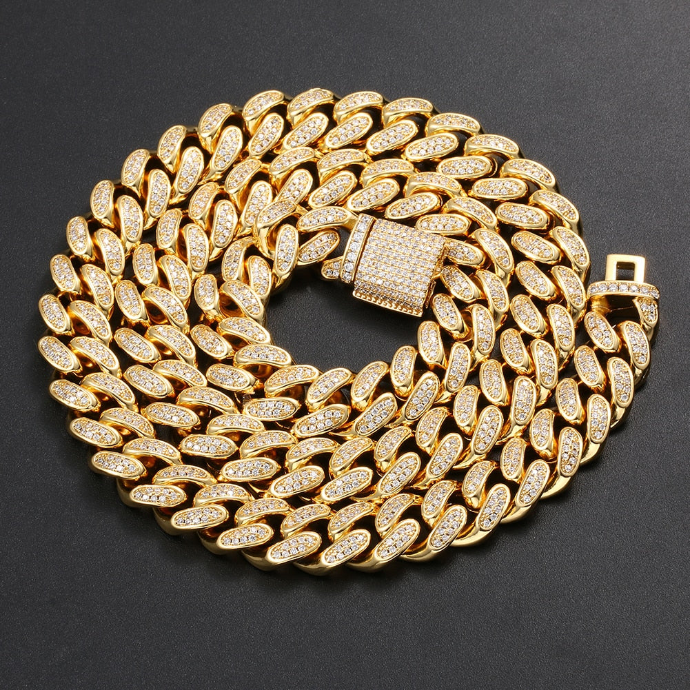 12mm Iced Out Cuban Link Chain
