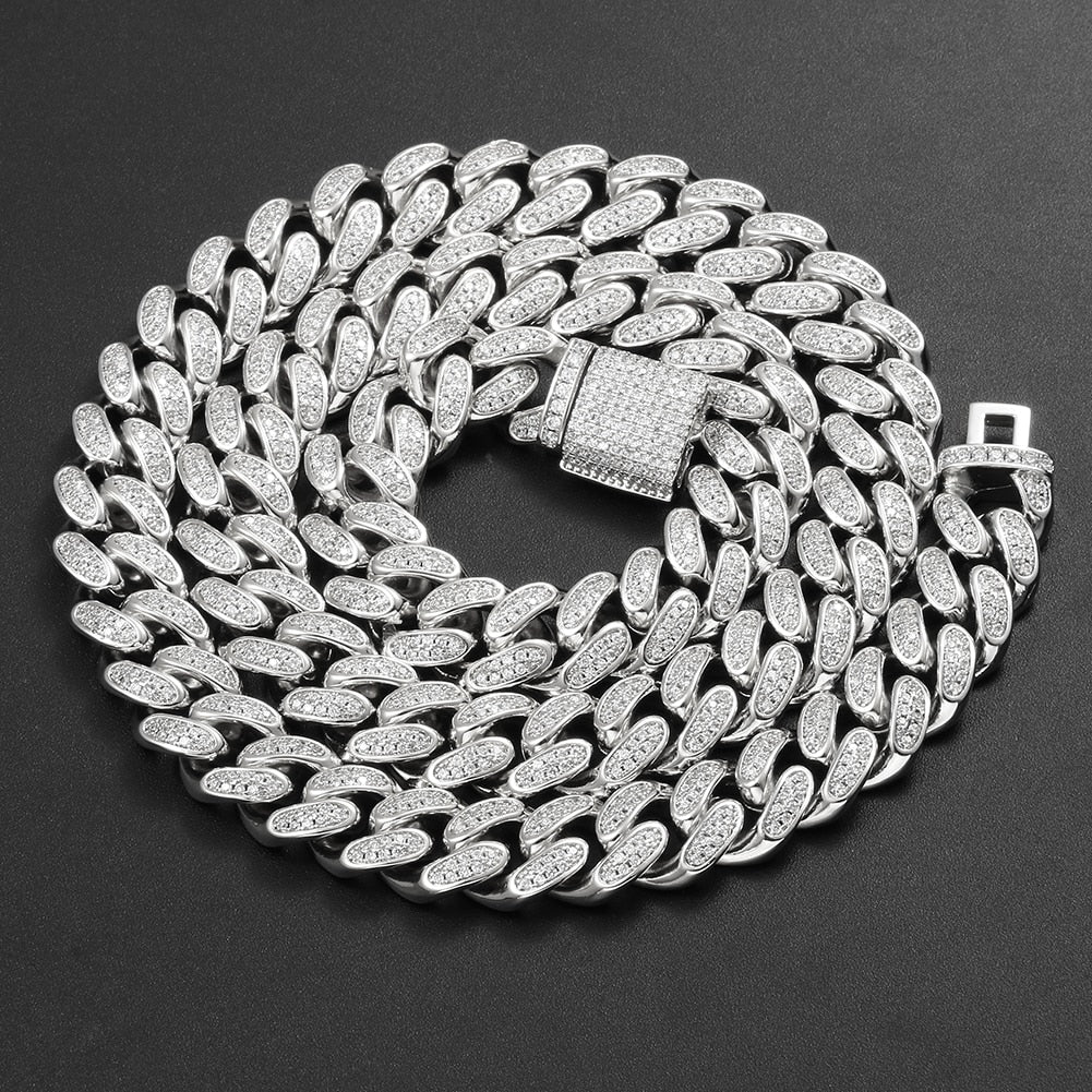 12mm Iced Out Cuban Link Chain