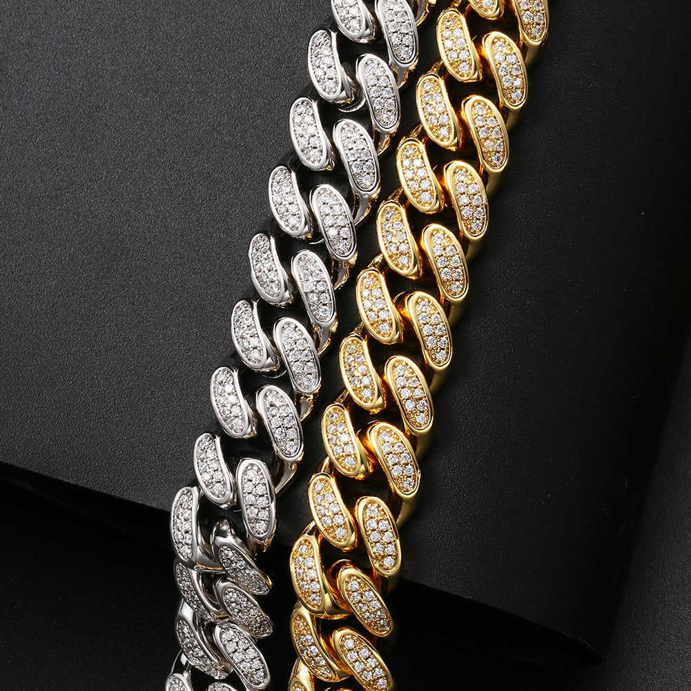 12mm Iced Out Cuban Link Chain