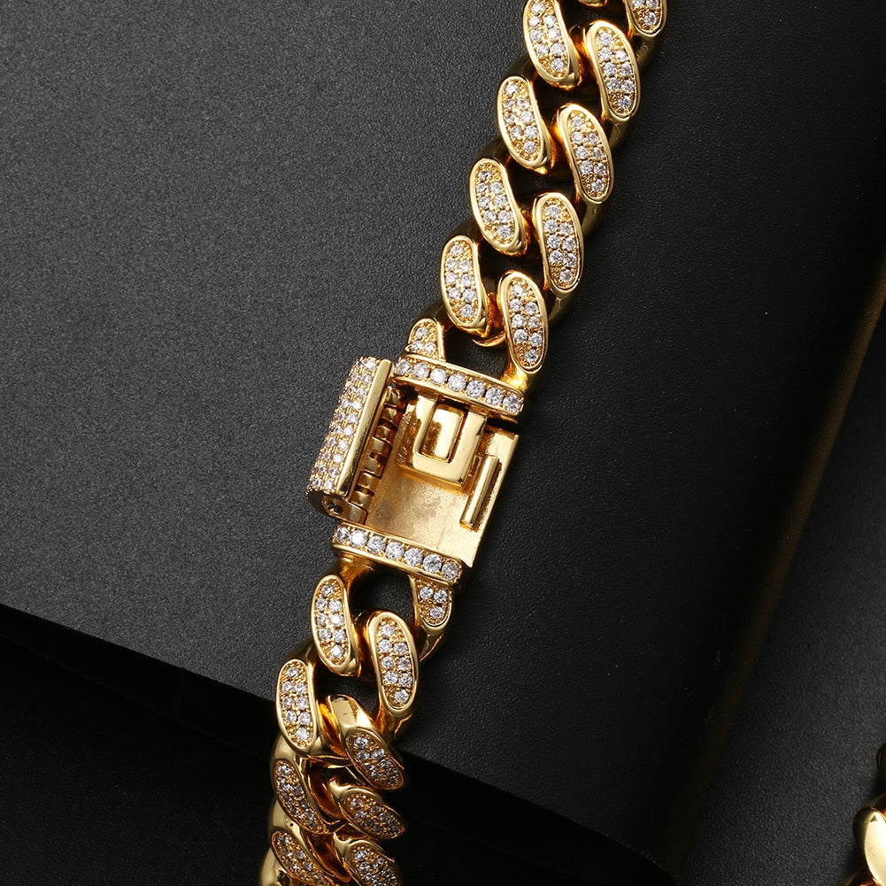 12mm Iced Out Cuban Link Chain