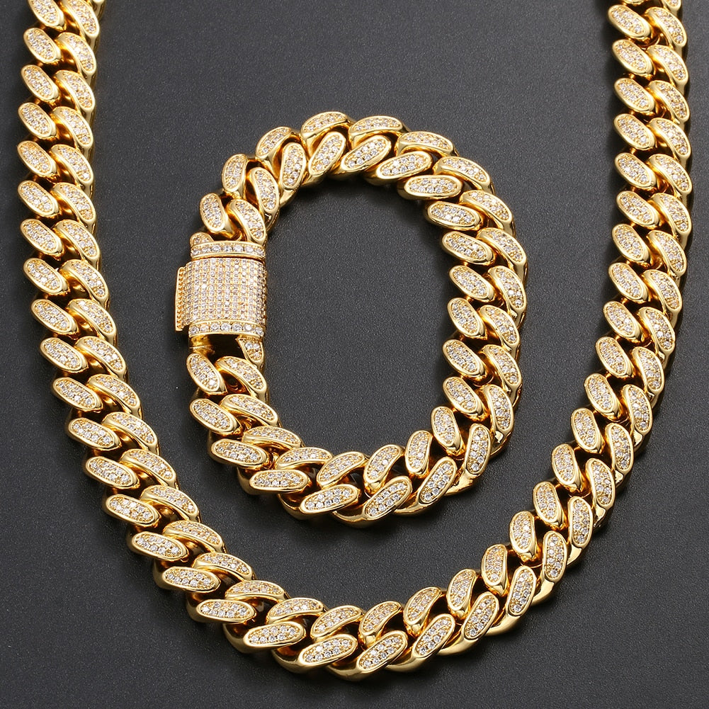 12mm Iced Out Cuban Link Chain