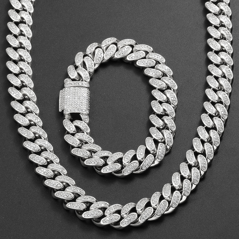 12mm Iced Out Cuban Link Chain