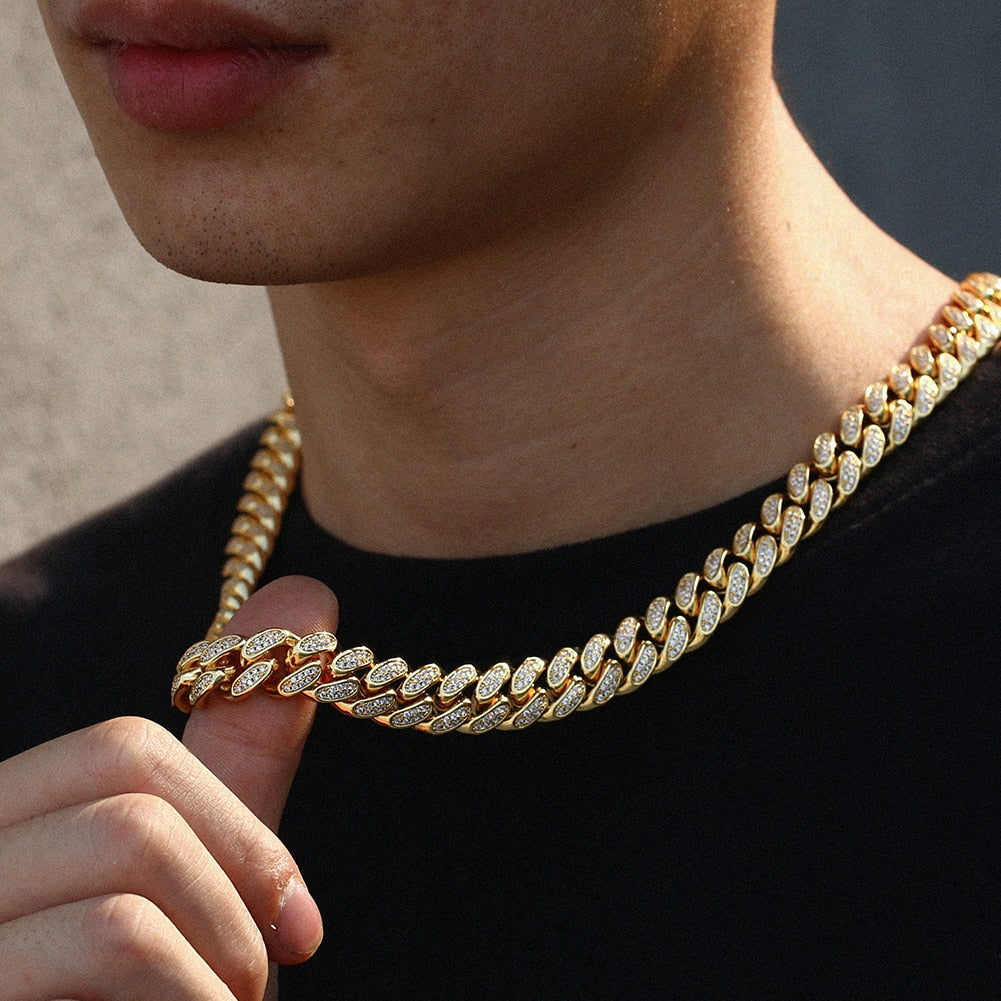 12mm Iced Out Cuban Link Chain