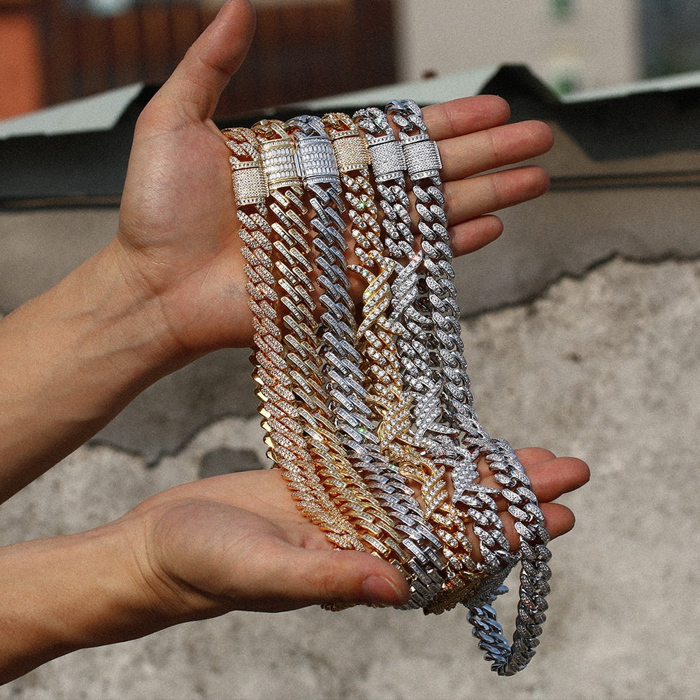 12mm Iced Out Cuban Link Chain