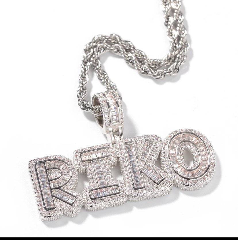 Baguette Custom Letter Necklace